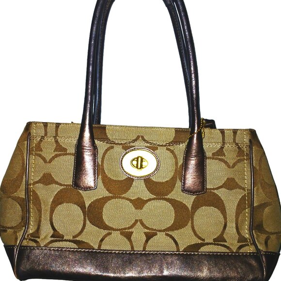 Coach Designer Signature Tote Handbag - Picture 2 of 3